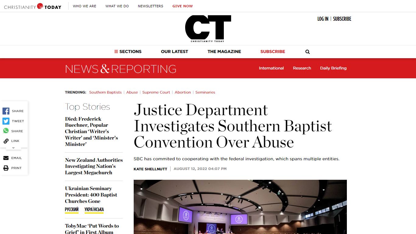 Justice Department Investigates Southern Baptist Conventio...... | News ...